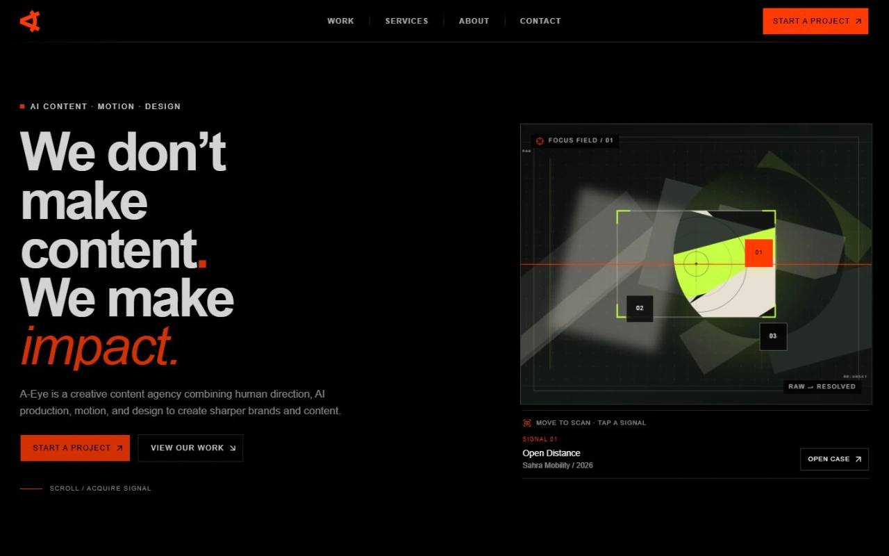 A-Eye Creative Studio — website design