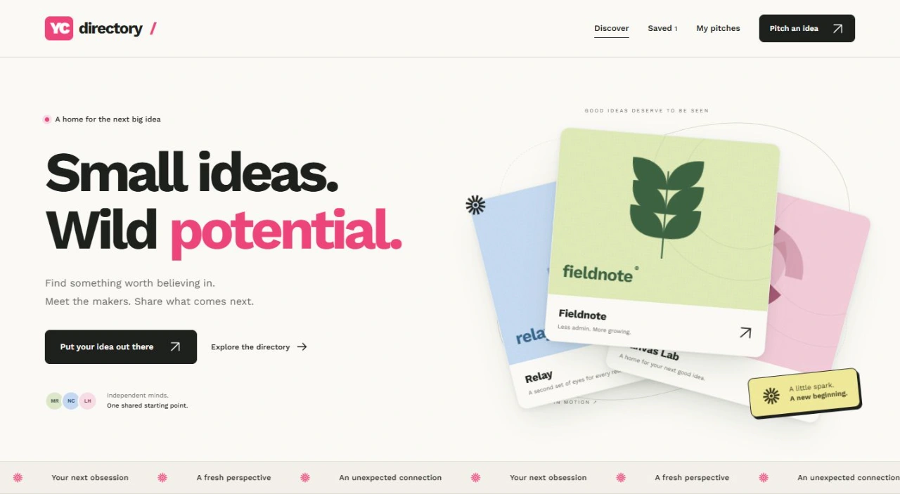 YC Directory — animated startup directory